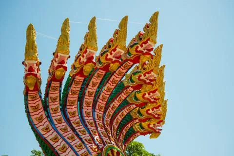 9 headed serpent Foto stock