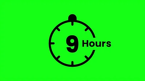 9 Hours green screen animation. Service opening hours, work time or deliver.. Stock Footage 333139335