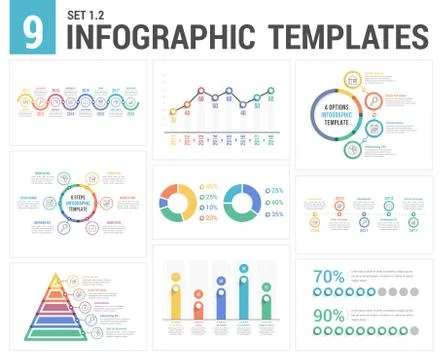 9 Infographic Templates Stock Illustration