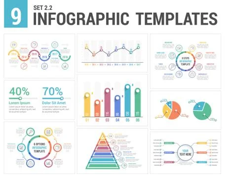 9 Infographic Templates Stock Illustration