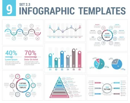 9 Infographic Templates Stock Illustration