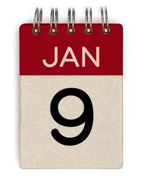 9 jan calendar Stock Illustration