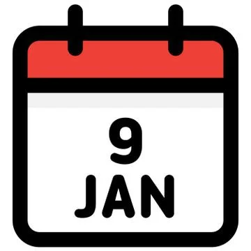 9. January - Calendar Icon - Vector Illustration Stock Illustration