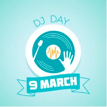 9 March  DJ Day Stock Illustration