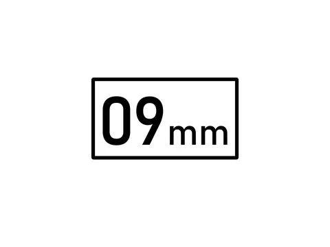 9 millimeters icon vector illustration, 9mm size Stock Illustration