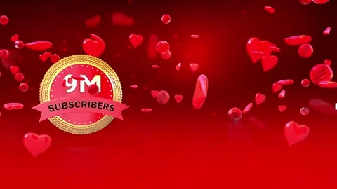 9 Million Subscribers Celebration and Confetti Animation. Stock Footage 319928062