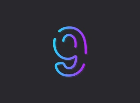 9, modern gradient number. Trendy, dynamic creative style design. For logo, b Stock Illustration