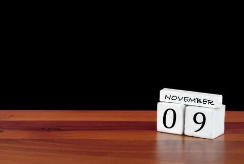 9 November calendar month. 9 days of the month. Stock Photos