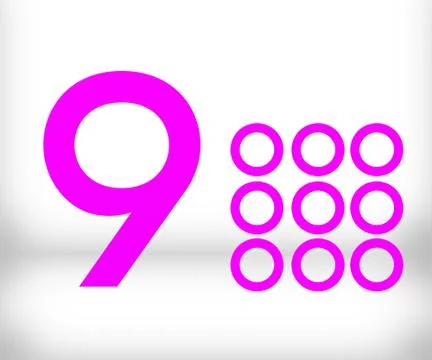 9 number Stock Illustration