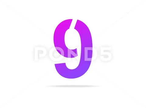 9 number logo icon design. For brand label, desing template elements ...