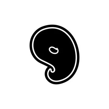 9 number nine font decorative hand drawn lettering, vector numeral. Stock Illustration