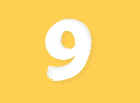9 Number vector,  modern layers design font. Eps10 illustration Illustrazione stock
