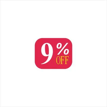 9 offer tag discount vector icon stamp on a white background Illustrazione stock