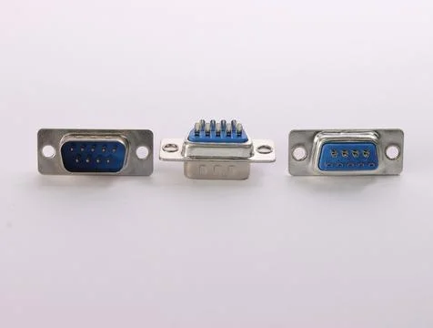 9 pin connector for data transmission. Stock Photos