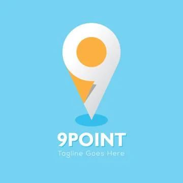 9 point logo Stock Illustration