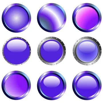 9 Purple Web Buttons Stock Illustration