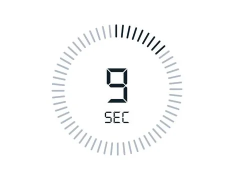 9 second timers Clocks, Timer 9 sec icon Stock Illustration