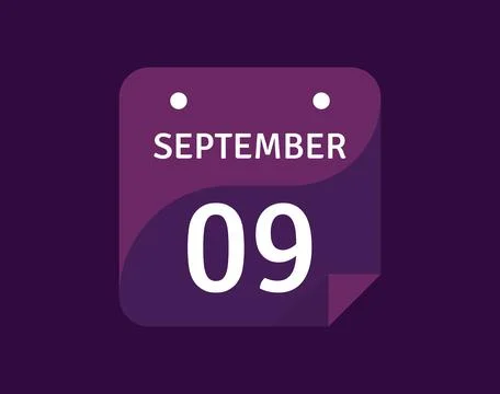 9 September, September 9 icon Single Day Calendar Vector illustration Stock Illustration