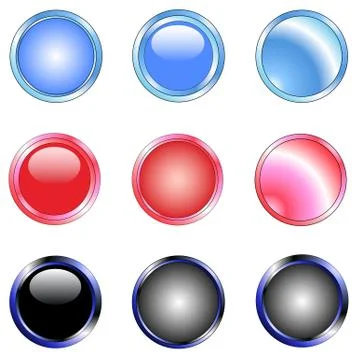 9 Shiny Web Buttons Stock-Illustration