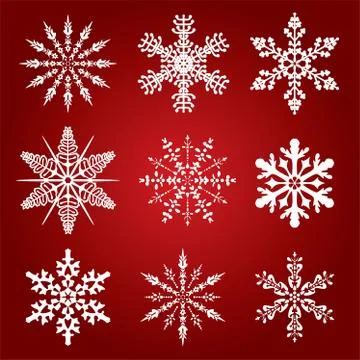 9 snowflakes Stock Illustration