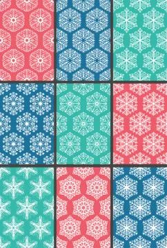 9 snowflakes patterns Stock Illustration