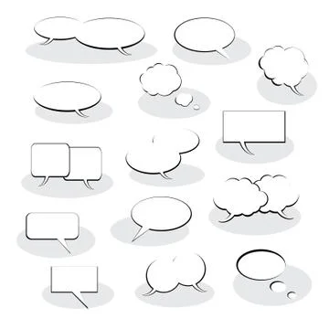 9 Speech And Thought Bubbles Stock Illustration