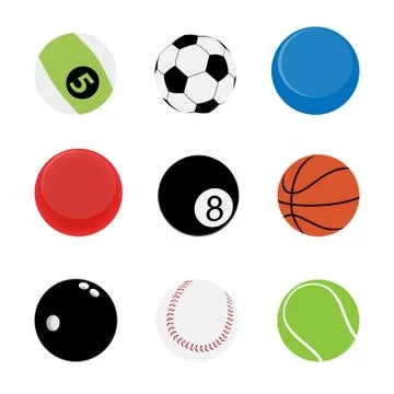 9 Sport Balls Illustration