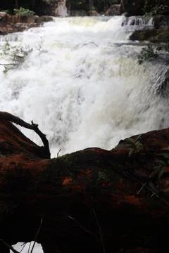 9 Steps Waterfall Cascading Through Lush Jungle in Kampot, Cambodia Foto stock