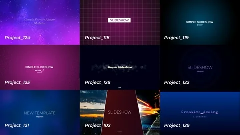 9 stylish slideshows - one file !!! (Collection № 19) After Effects stock