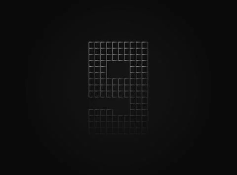 9 vector number made of metal chain link fence. For logo, brand label, design Stock Illustration