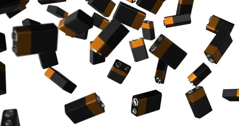 9 volt battery loop Stock Footage 91244398