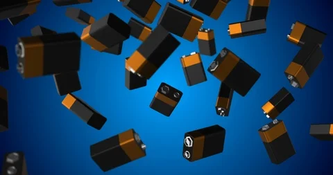 9 volt battery loop Stock Footage 91244517