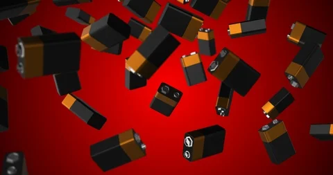 9 volt battery loop Stock Footage 91245351