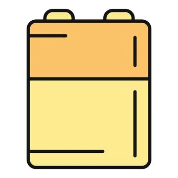 9 volt battery producing electric power in flat design Stock Illustration