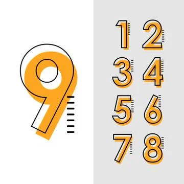 9 Year Anniversary Set Vector Template Design Illustration Stock Illustration