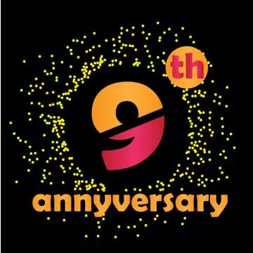 9 Year Anniversary Vector Template Design Illustration - Vector イラスト素材