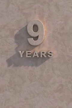 9 years 3d text Stock Illustration