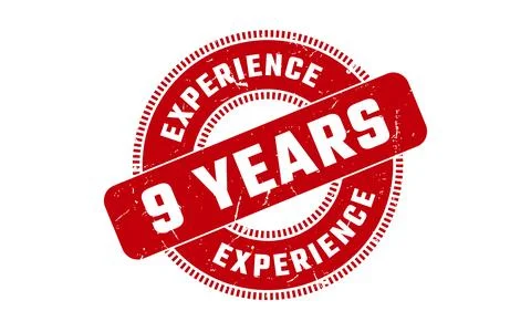 9 Years Experience Rubber Stamp Stock Illustration