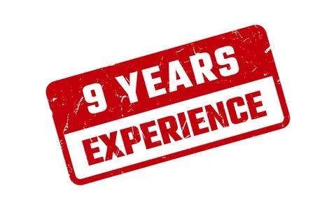 9 Years Experience Rubber Stamp Stock Illustration
