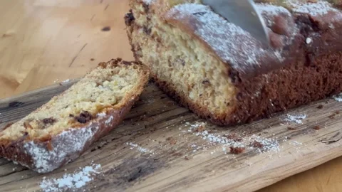 9 years old boy preparing  a banana cake. kids cooking step by step Stock Footage 274656348