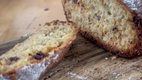 9 years old boy preparing  a banana cake. kids cooking step by step Stock Footage 274656352