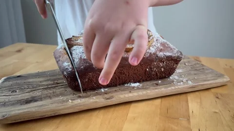 9 years old boy preparing  a banana cake. kids cooking step by step Stock Footage 274656353
