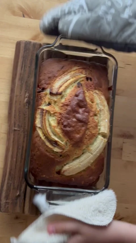 9 years old boy preparing  a banana cake. kids cooking step by step Stock Footage 274656370
