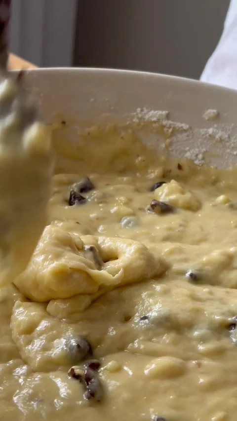 9 years old boy preparing  a banana cake. kids cooking step by step Stock Footage 274656485