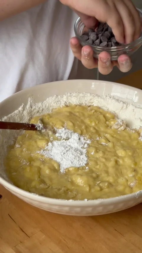 9 years old boy preparing  a banana cake. kids cooking step by step Stock Footage 274656509