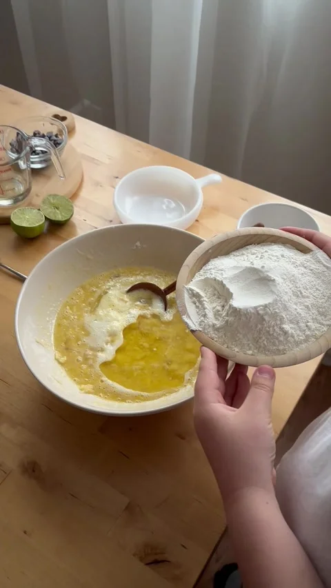 9 years old boy preparing  a banana cake. kids cooking step by step Stock Footage 274656516