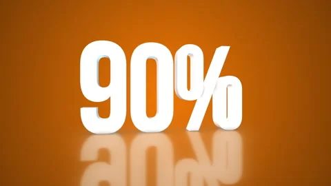 90% 3D Text spinning on an orange background. 360 Looped video. 4K 動画素材 276685867