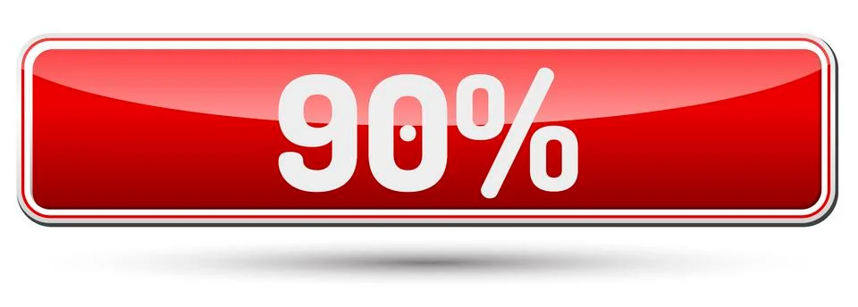 90% - Abstract beautiful button with text. Stock Illustration