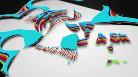 90 Animation Text Fluid Colors Effect Black Friday 库存影片 137516206