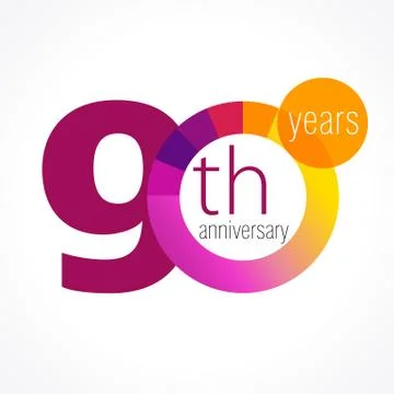 90 anniversary chart logo Stock Illustration